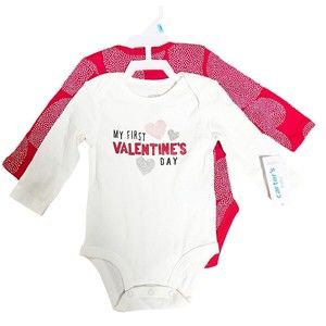 NWT Carter's Valentines Day One-Piece Long Sleeve Playsuits Infant Size 6 months